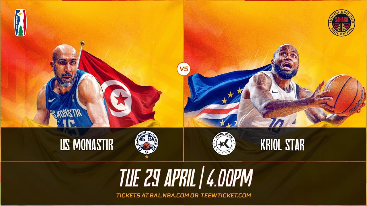 US Monastir (Tunisia)  v Kriol Star (Cape Verde) - Live Game - #BAL5 - Sahara Conference