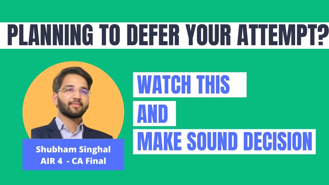 Planning to defer your CA Final Attempt? Watch this before you decide | CA Final | The Ranker's Way