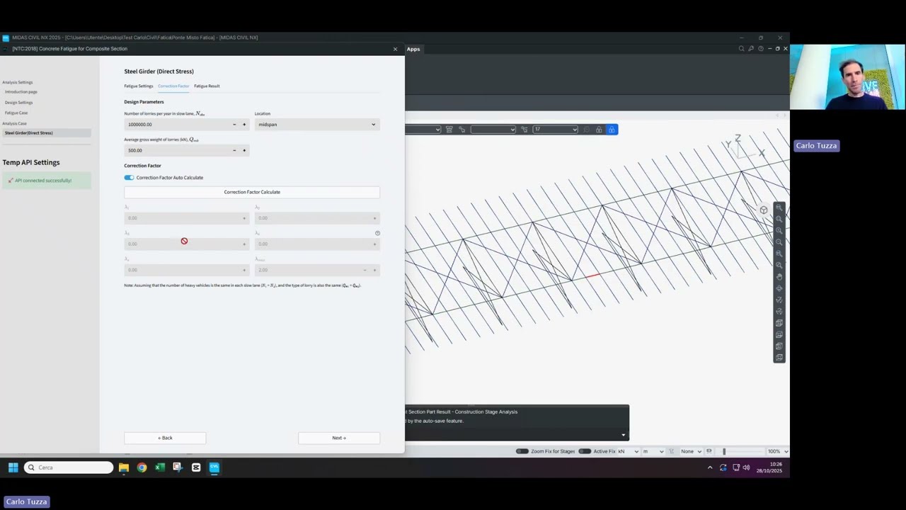 Verifiche a fatica automatiche per ponti secondo NTC: il nuovo plug-in di Midas Civil NX