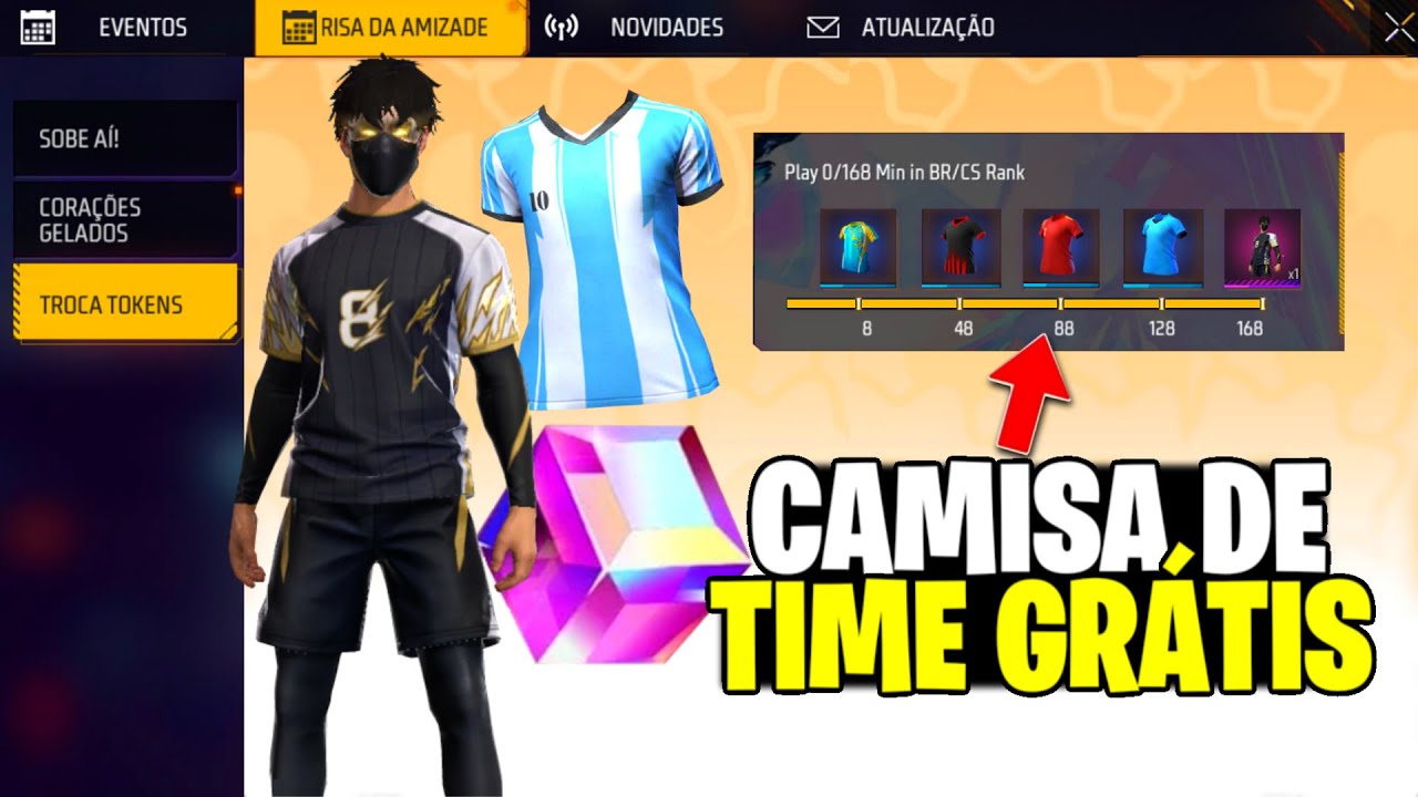 AÍ SIM! ESCOLHA SUA SKIN, CAMISA DE TIME GRÁTIS🔥 PEGUE O CUBO MÁGICO NO FREE FIRE