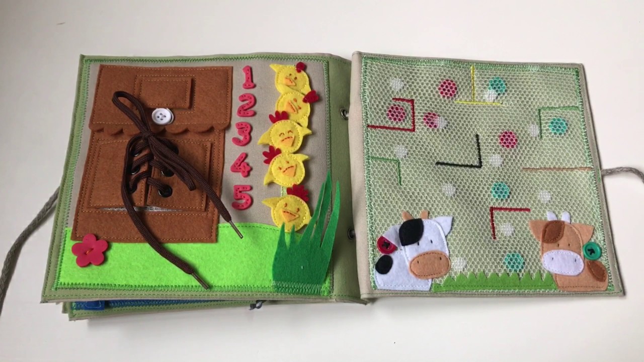 Farm buddies quiet book, farm animals busy book, activity book, sensory toy for kids by Renufaktura