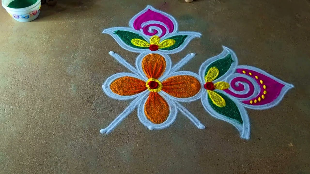 newyear 🌻simple padi kolam 3*3🌻sankranti chukala 🌻diyamuggulu 🌻margazhi kolangal🌻bhokispecial