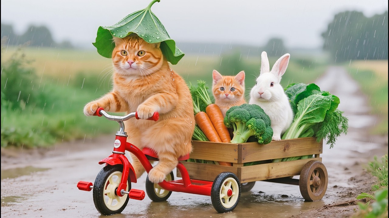 Ginger and Mama Cat Rescue an Abandoned Bunny Who Finally Feels a Mother's Love Again 💕