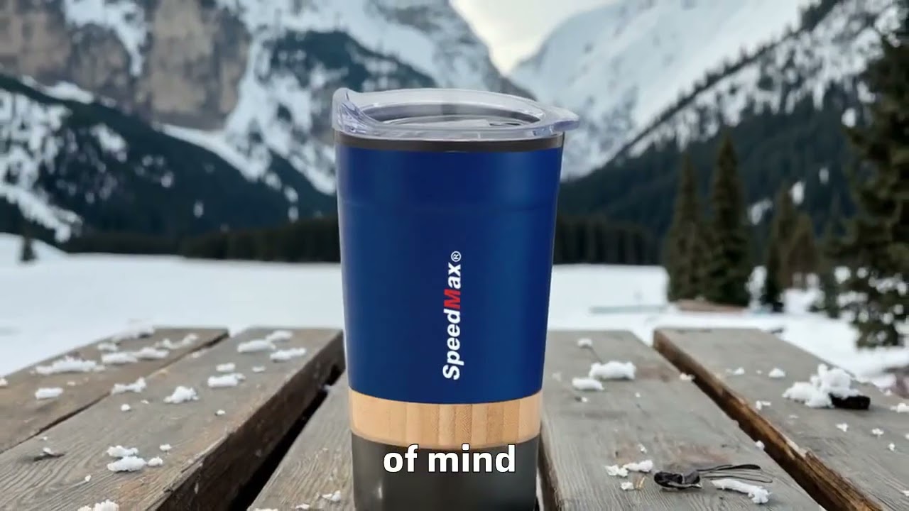 450ml Double Wall Stainless Steel Travel Mug with Bamboo Base