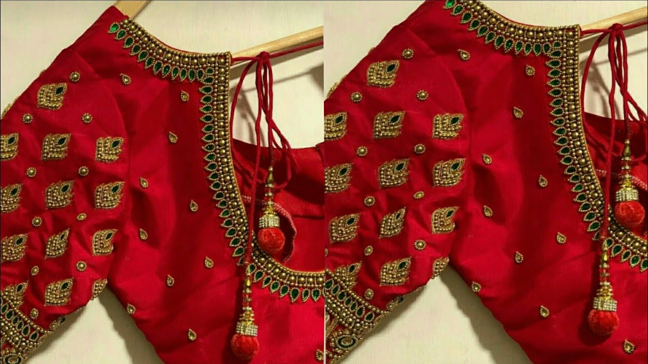 Aari work in normal needle stitch - simple design