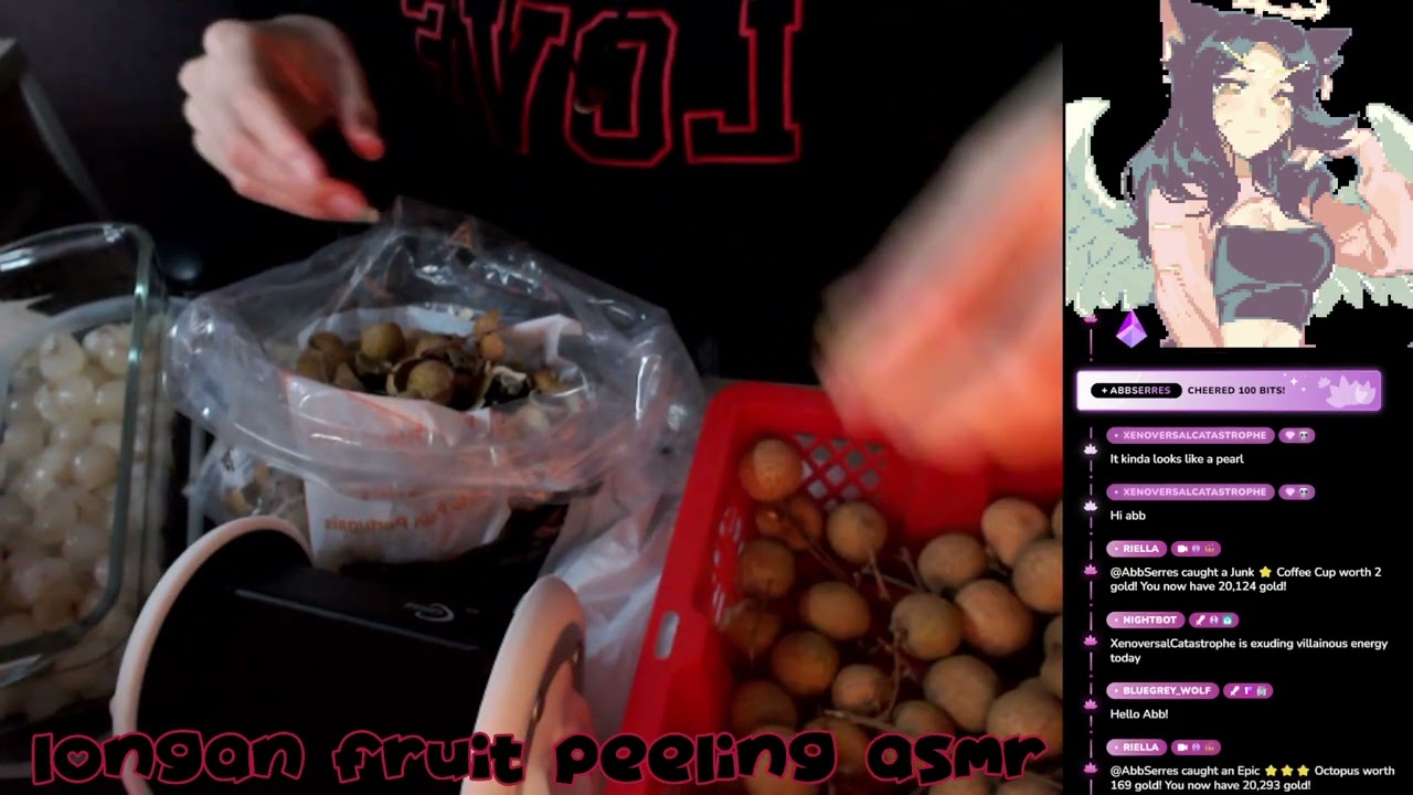 asmr stream #110 • first handcam stream「peeling longan fruit」