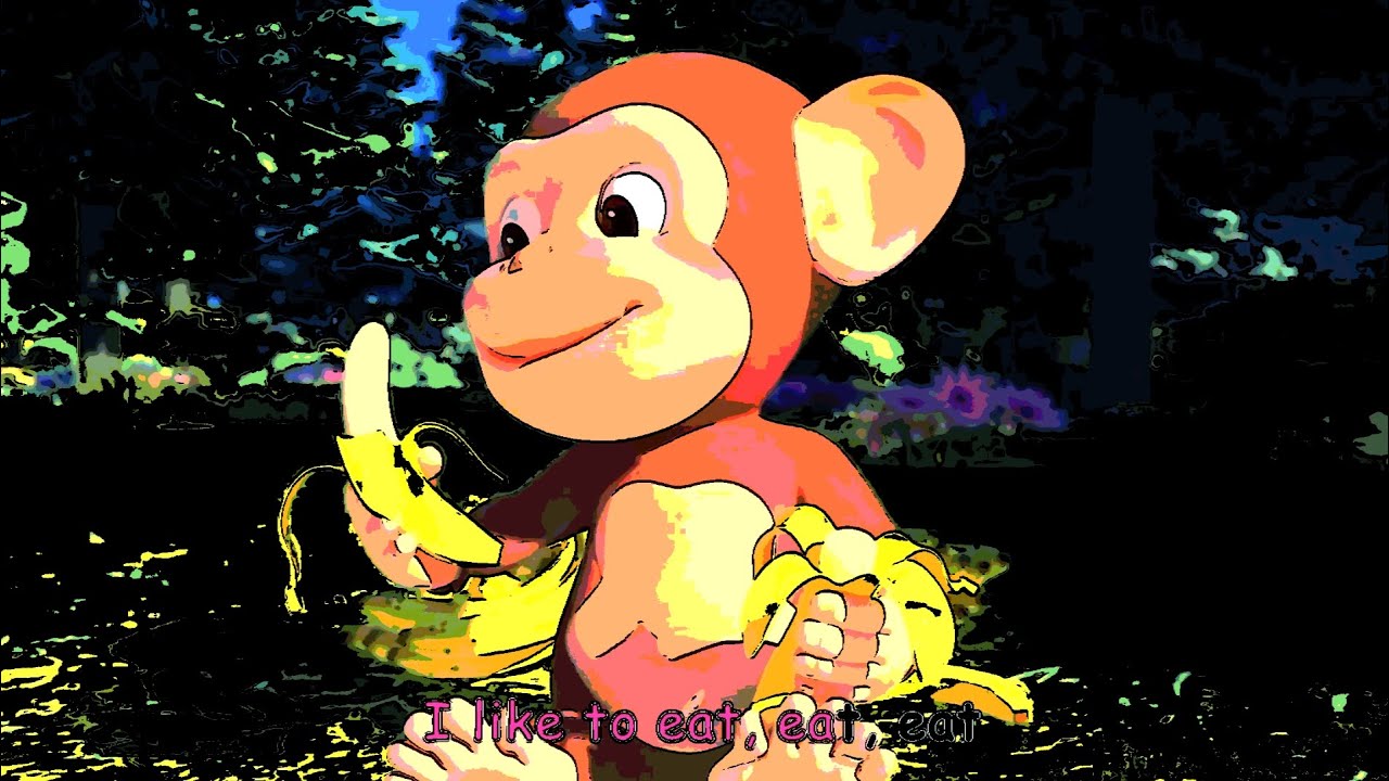 Pig and monkey eat apples and bananas//Sparta pitch/ Sponsored by: Gamavision Csupo effects