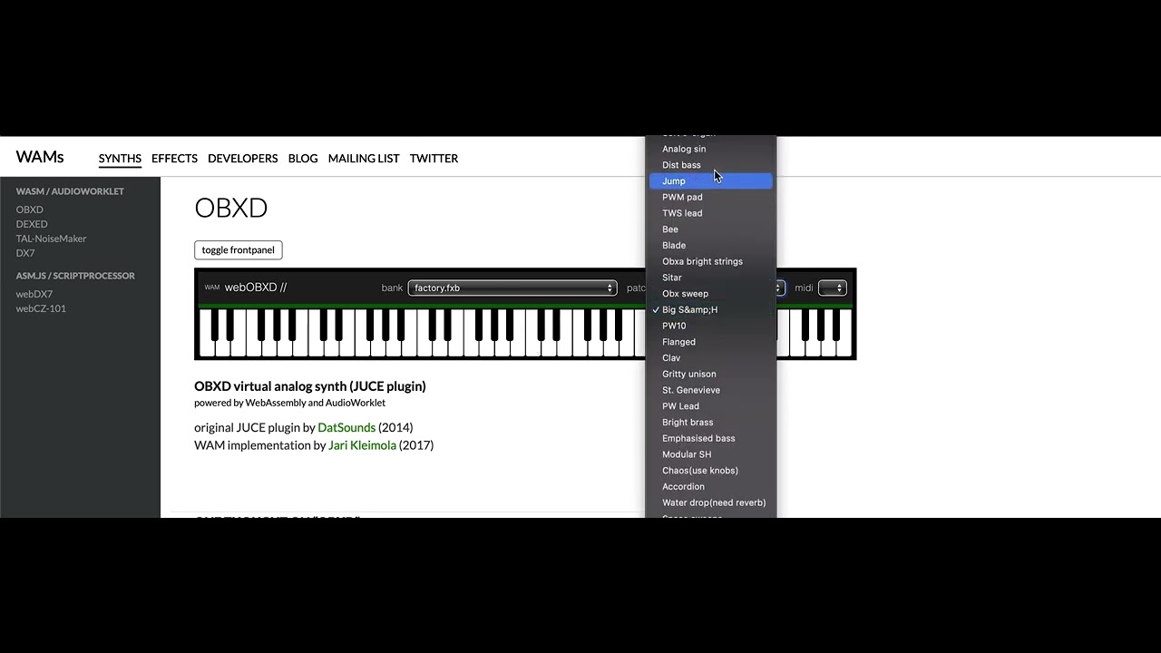 OBXD (Demo, No Talking)