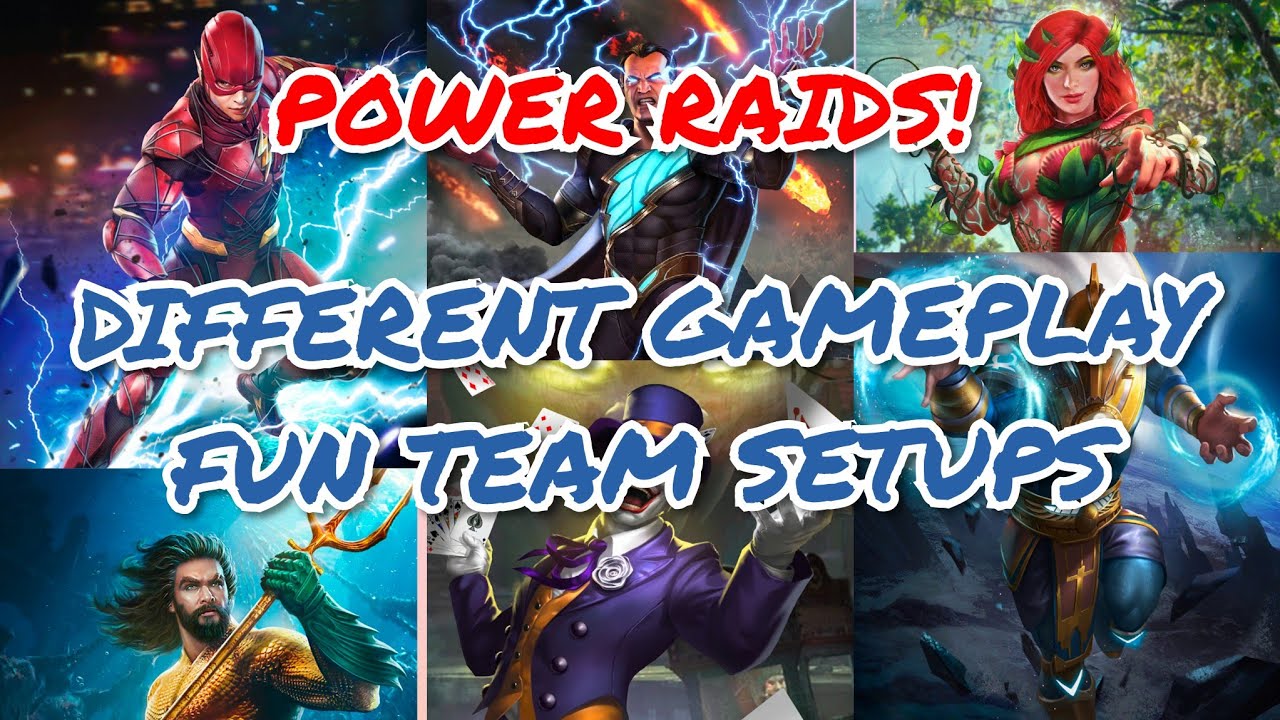 POWER RAIDS WITH NEW TEAM SETUPS/GAMEPLAY(READ DESCRIPTION) INJUSTICE 2 MOBILE