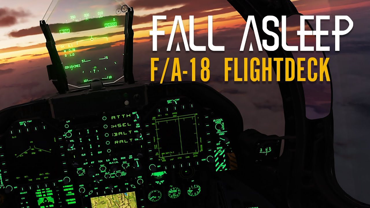 Fall Asleep in the Flightdeck | F/A-18 Sunset-to-Night Cruise | Deep Sleep Jet Ambience