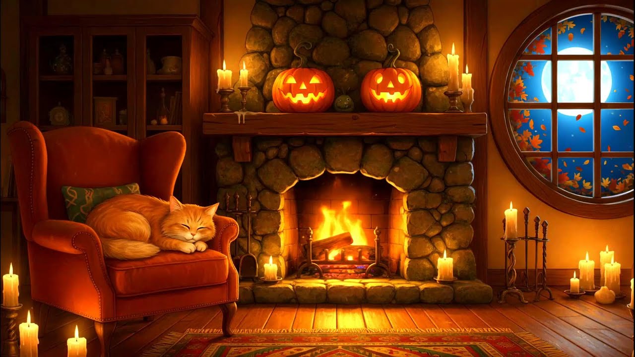 Winter Fireplace 24/7 ❄️ Cozy Snowy Cabin Crackling Ambience
