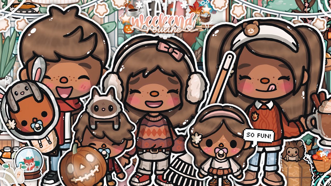 *FALL* Family Weekend Routine 🍁☕️🎍🧺⭐️ || *VOICED* 🎙️|| Toca Boca Life World Roleplay 🌙🐾🪷🍂