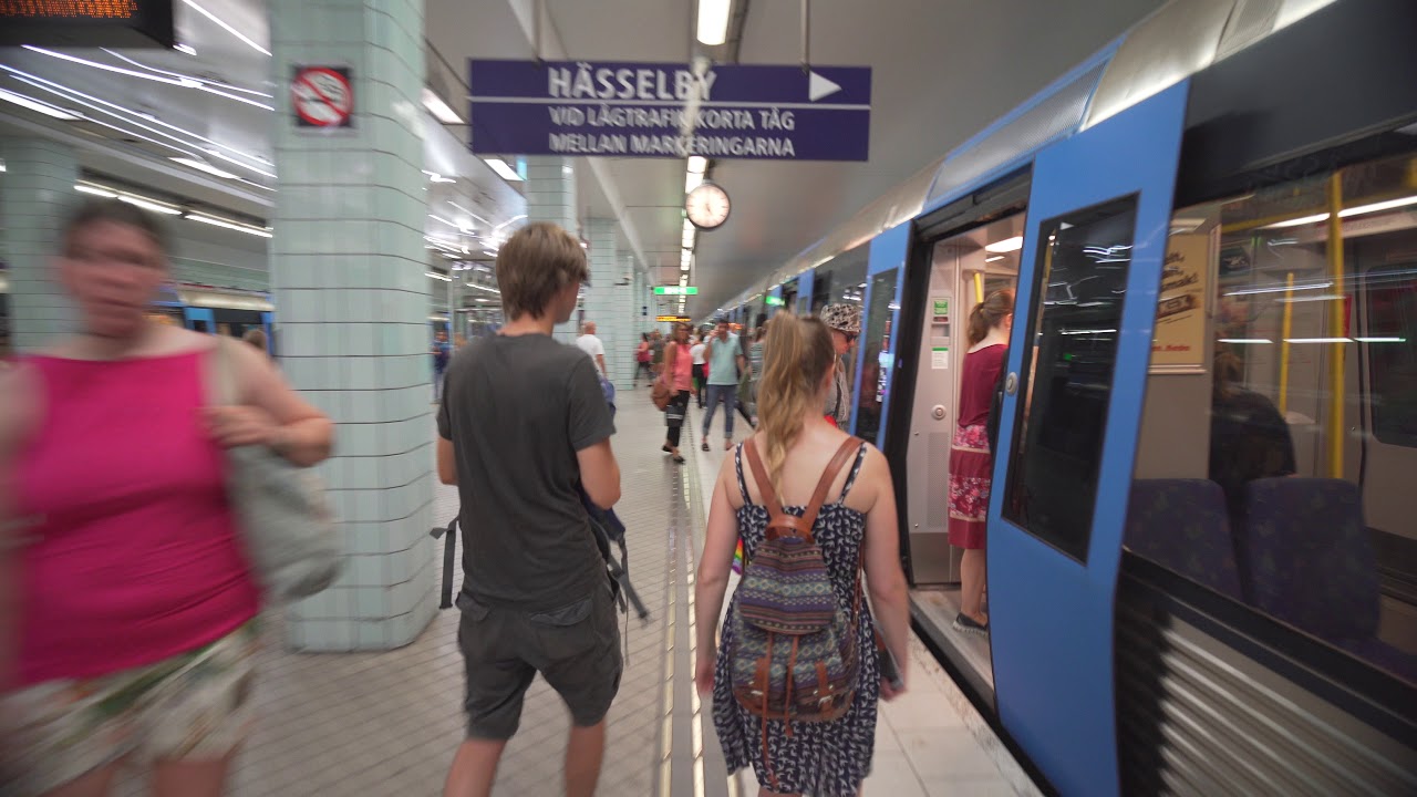 Sweden, Stockholm, subway ride from S:t Eriksplan to T-Centralen