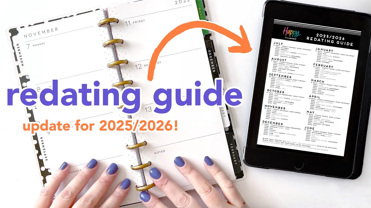 2025-2026 redating guide UPDATE! reuse old planners 📒 The Happy Planner: easy tutorial to redate