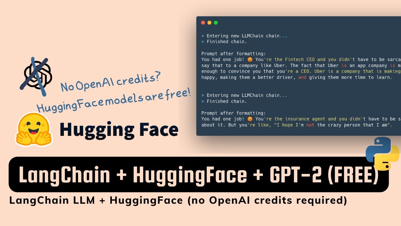 LangChain + Inference API от HuggingFace (кредиты OpenAI не требуются!)