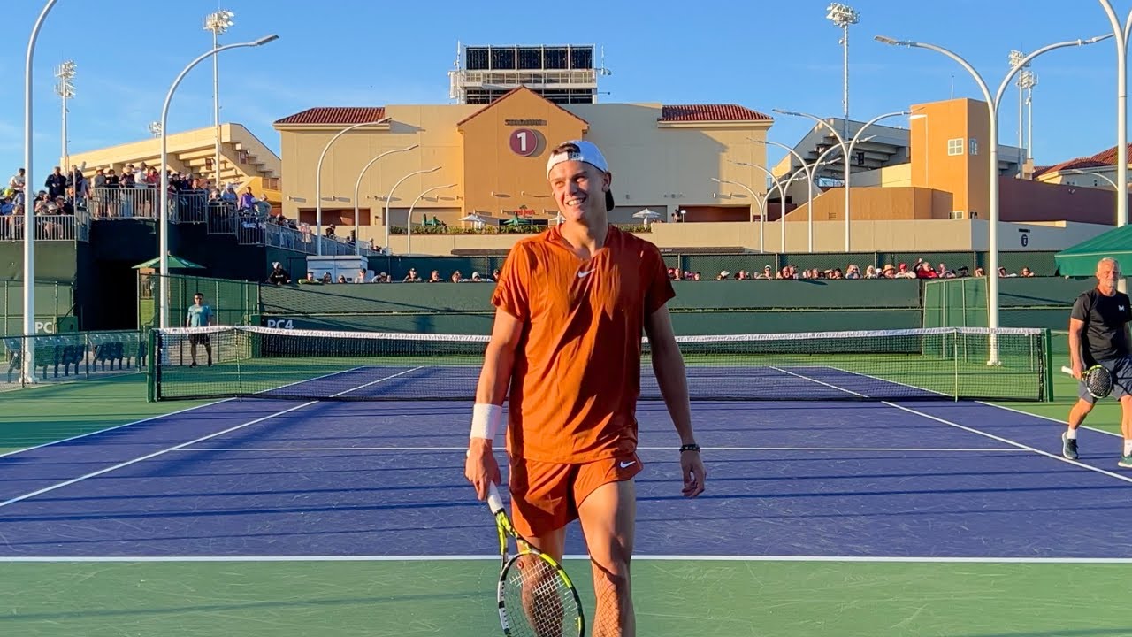 Holger Rune v. Denis Shapovalov - 2023 IW Practice [Court Level, 4k 60fps]