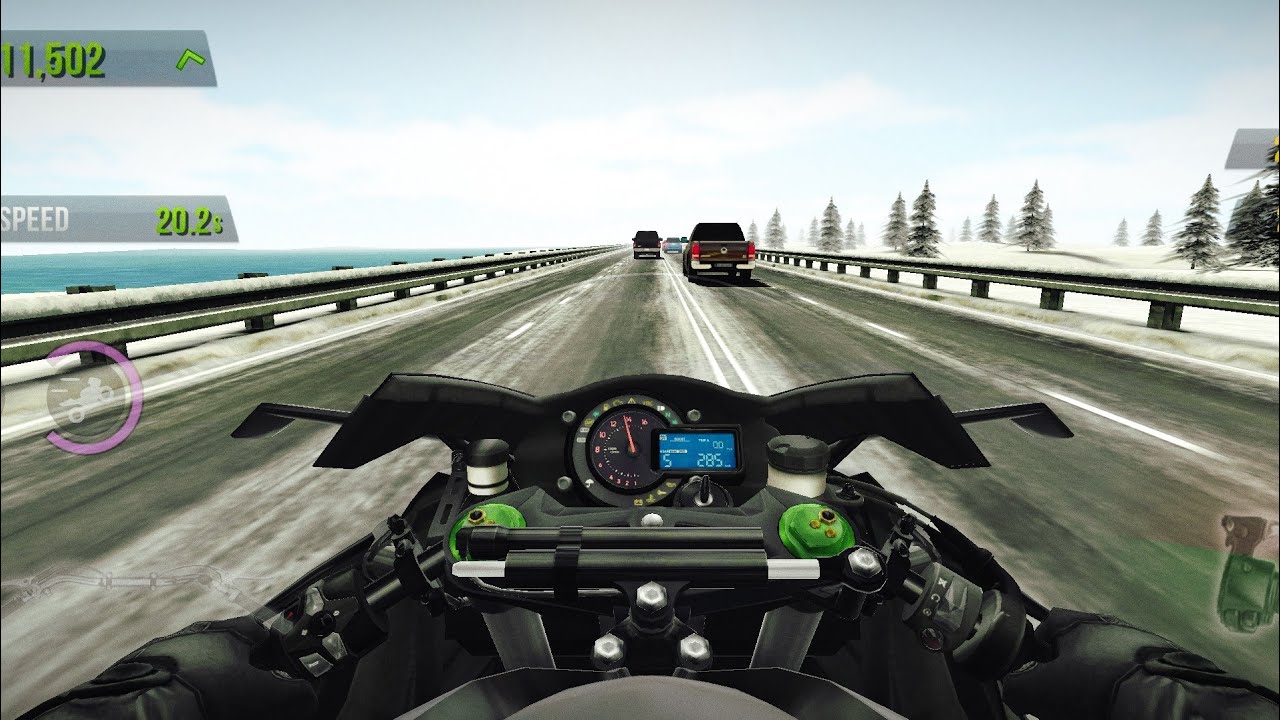 Traffic rider - Racing #1 (Black Bike speed in winter ❄️🥶 | Endless mode 😮) GAMEPLAY|