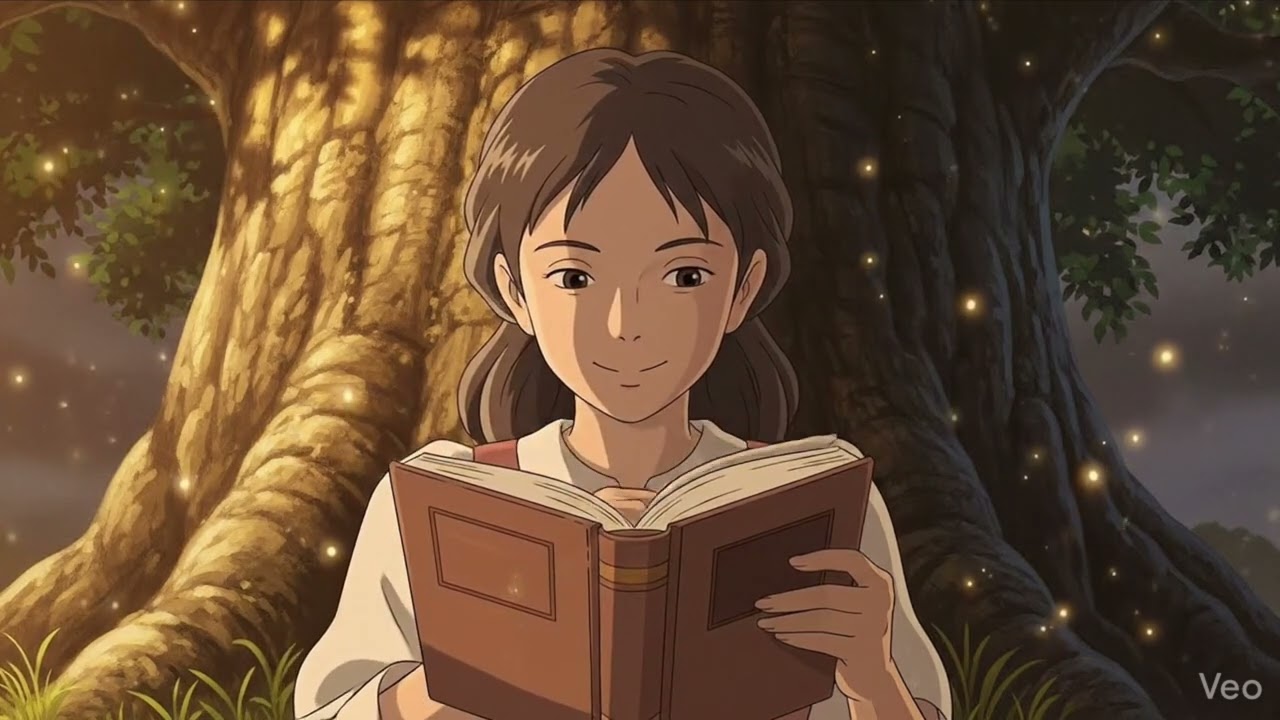 🌿 A Cozy Reading Day Beneath the Glowing Tree | Ghibli-Inspired ASMR Ambience