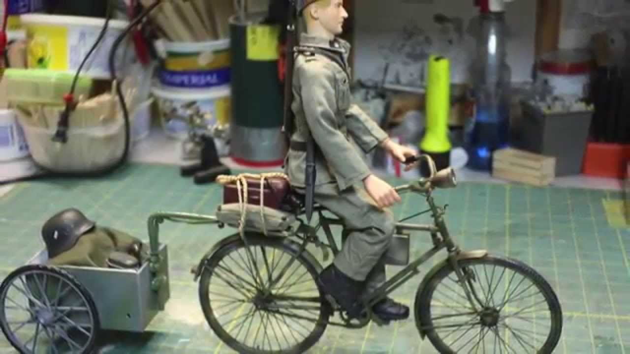 RC 1/6 scale WWII Action figures German Military Bicycle.