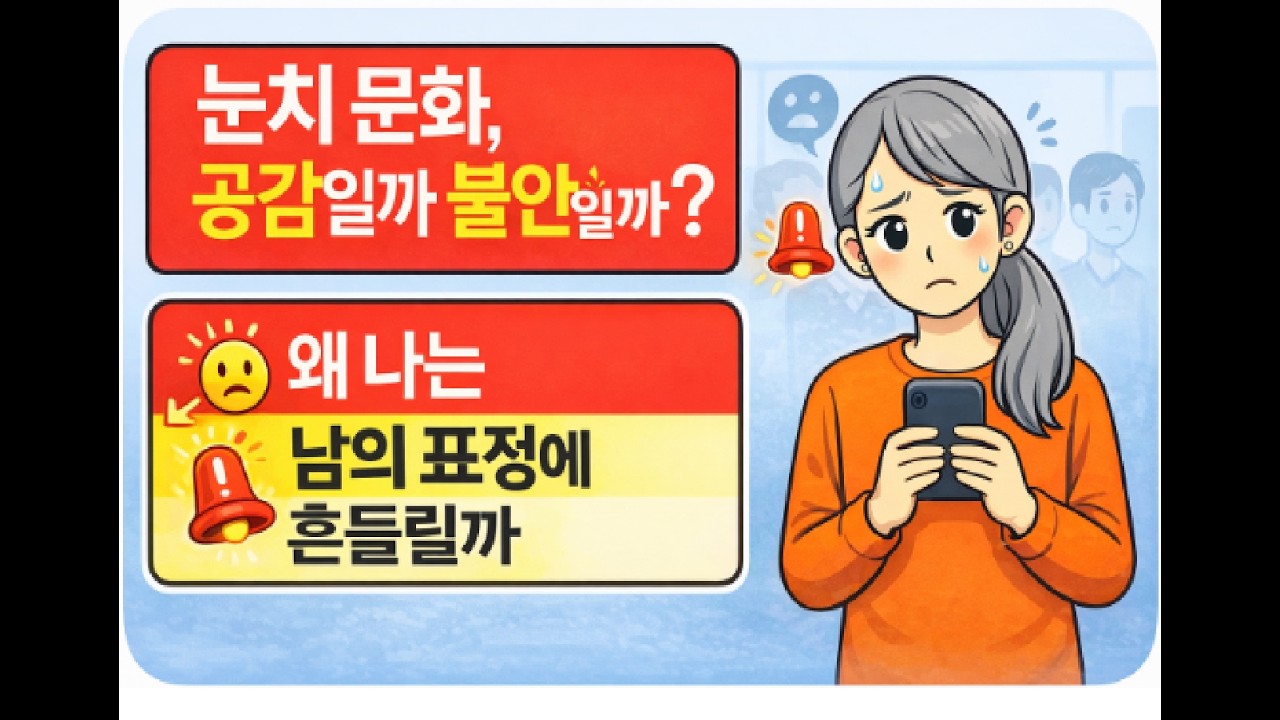 눈치 문화, 공감일까 불안일까? 왜 나는 남의 표정에 흔들릴까? 공감 잘하는데 왜 이렇게 지칠까? 눈치 보는 뇌의 진짜 비밀, 공감이 아니라 위협 반응이었다