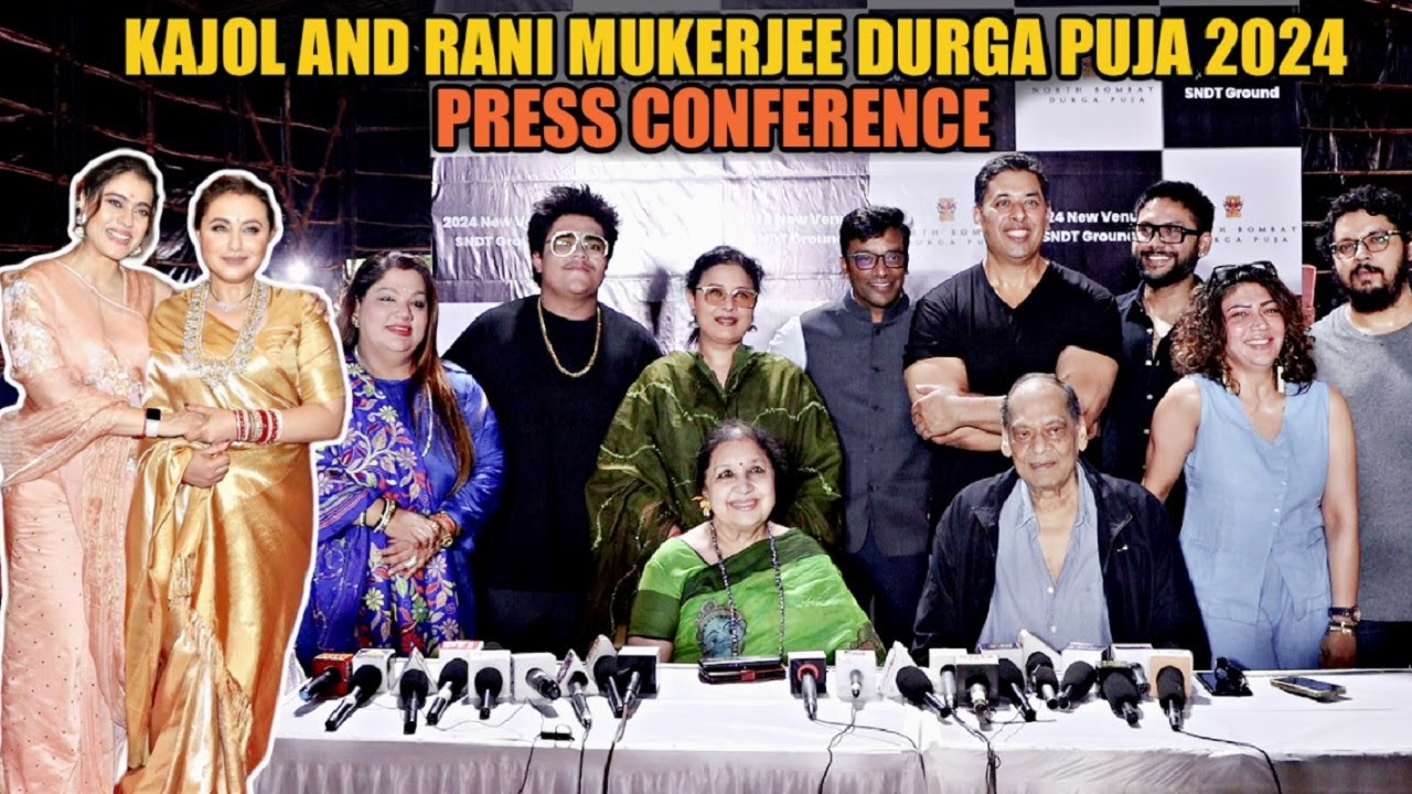 Kajol And Rani Mukherjee  North Bombay Sarbojanin Durga Puja 2024 Press Conference Video