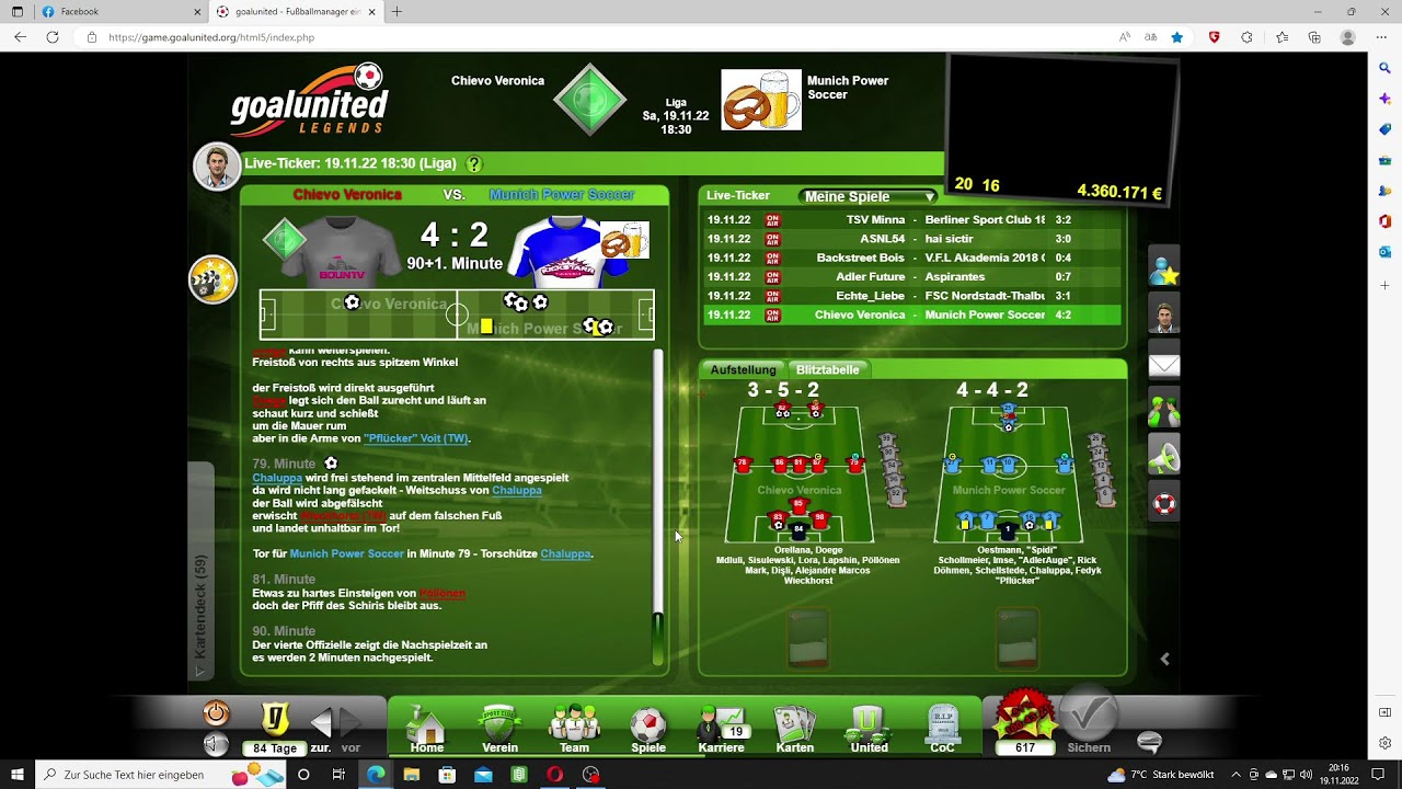 Goalunited Legends Liga Spiel 19.11