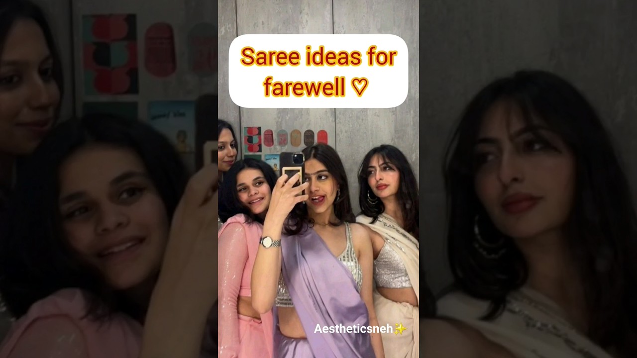 saree ideas for farewell ♡ #sareeideas #farewell #saree #trending #viral #shorts #short #subscribe