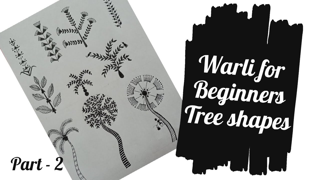 Warli art for beginners/10 tree shapes /Part - 2