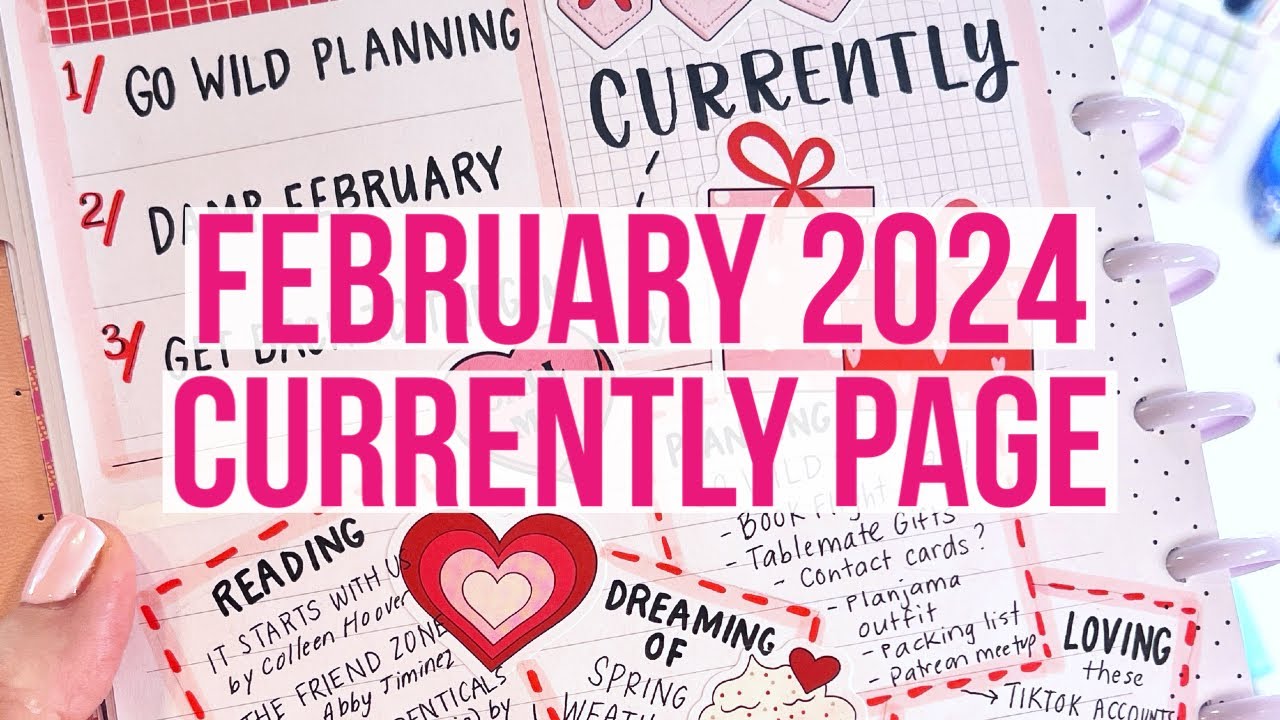 February 2024 Currently Page Plan With Me! Valentine Theme - Classic Happy Planner - Drawing Boxes