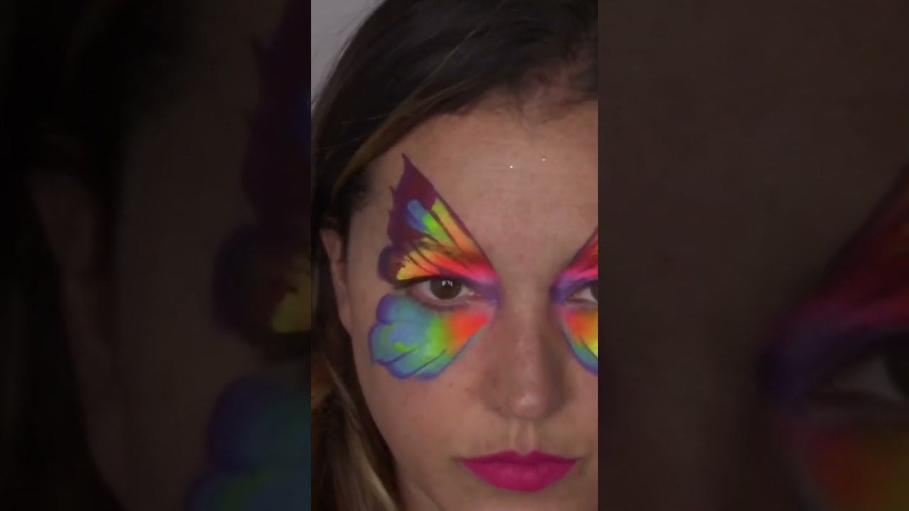 Butterfly face paint. 
