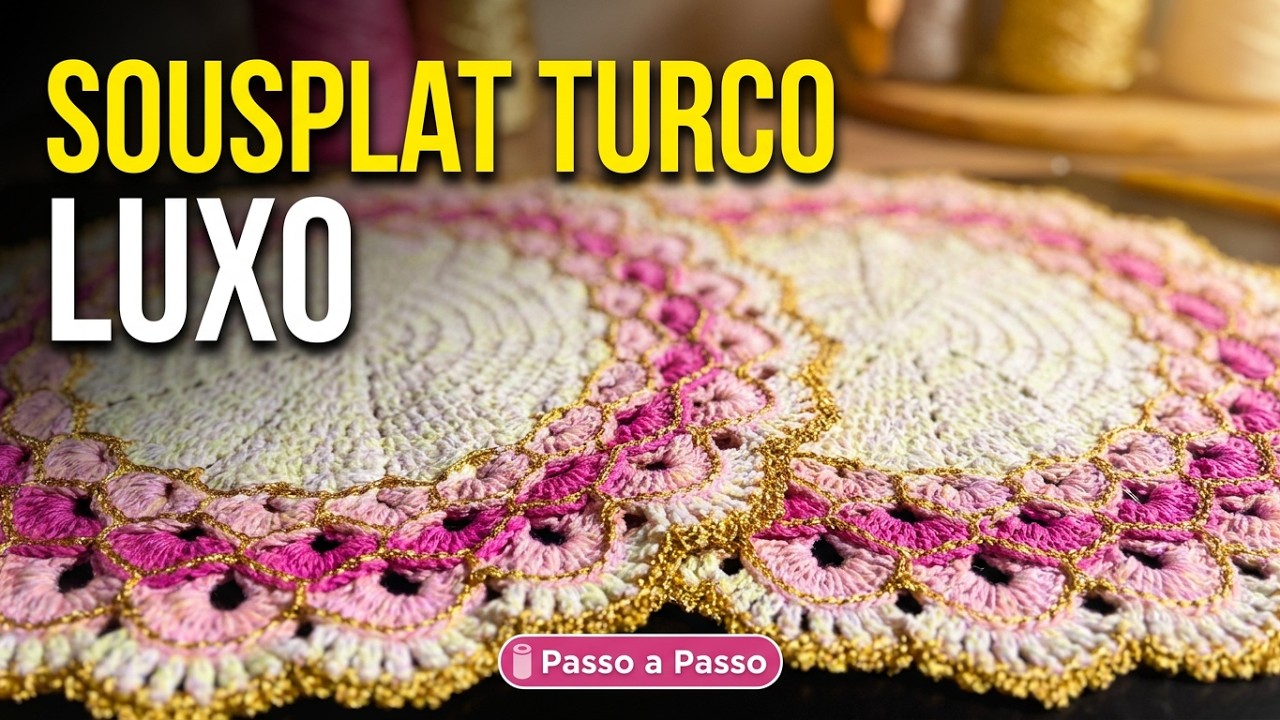 Jogo Americano Turco Luxo em crochê | Sousplat Turco | Passo a Passo completo de como fazer