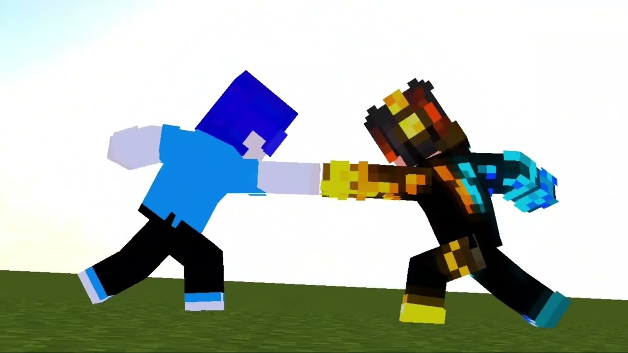Kura vs người lạ đánh trong Minecraft... 