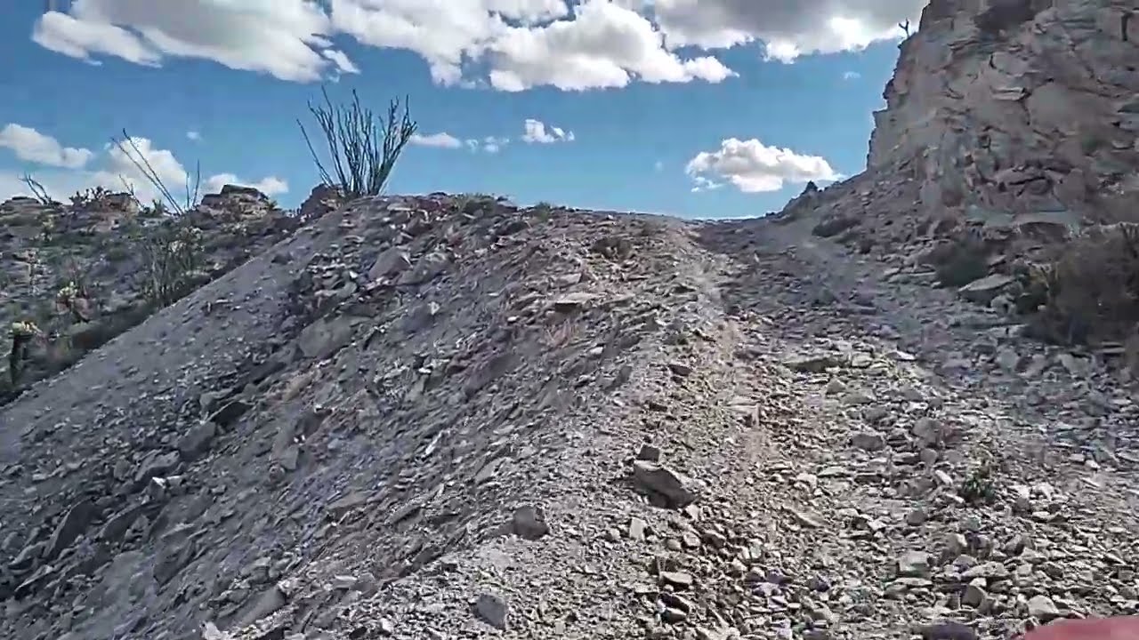 Riding to "Oh Shit" Hill outside Quartzsite, AZ.