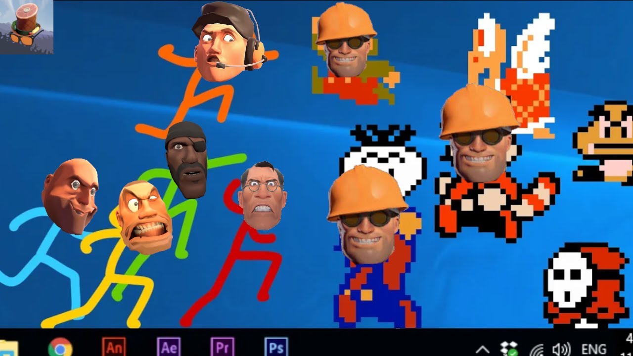 Animation Vs Super Mario Bros dubbed by the TF2 Mercs l Hamm Mann