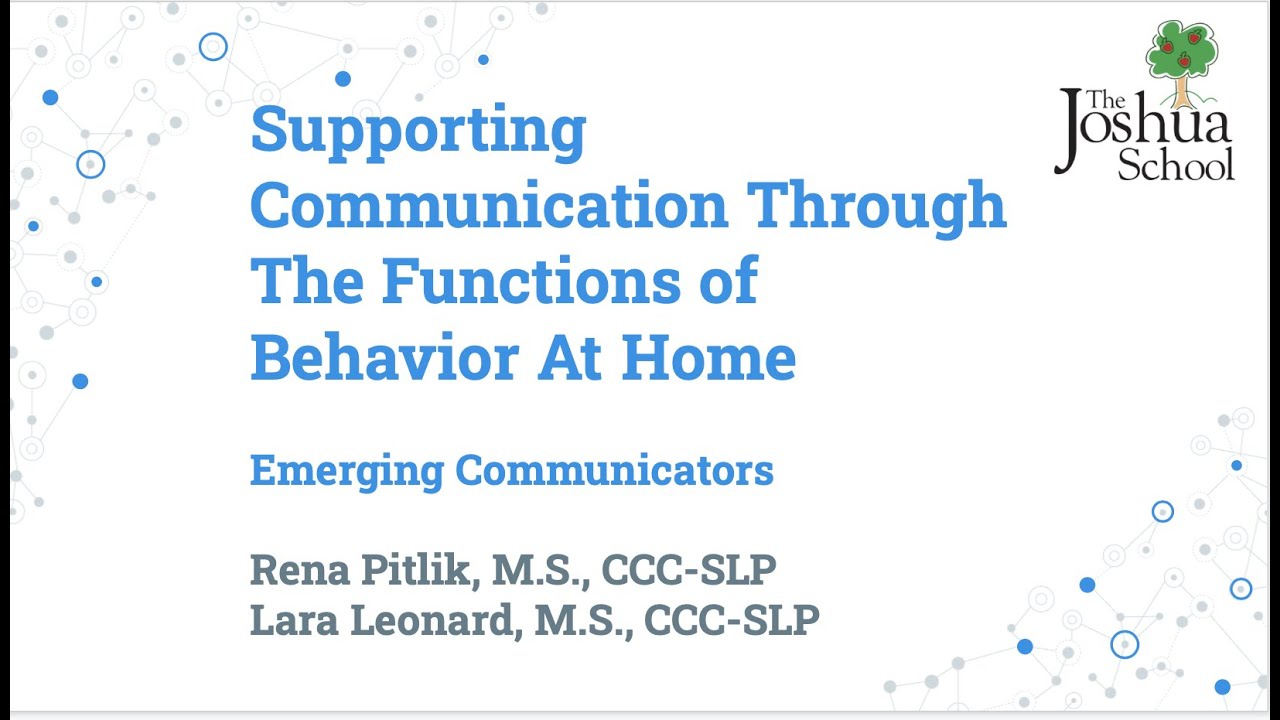 Supporting Communication Through the Functions of Behavior At Home for Emerging Communicators