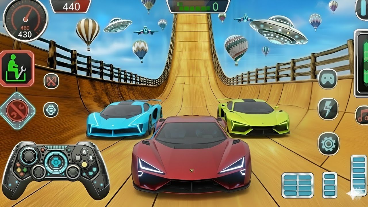 TRIPLE CAR JUMP! 🏎️💨 Epic Race vs UFOs on Impossible Sky Ramp | GT Car Stunt Master PRO GAMEPLAY 🔥