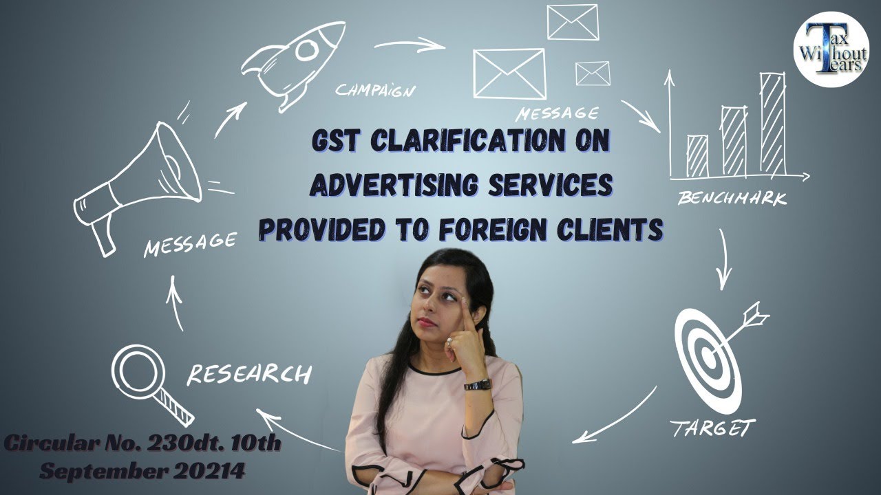 CLAIM BENEFIT OF EXPORT OF SERVICES| GST ON ADVERTISING SERVICES TO FORIGN COMPANIES| GST CIRCULAR