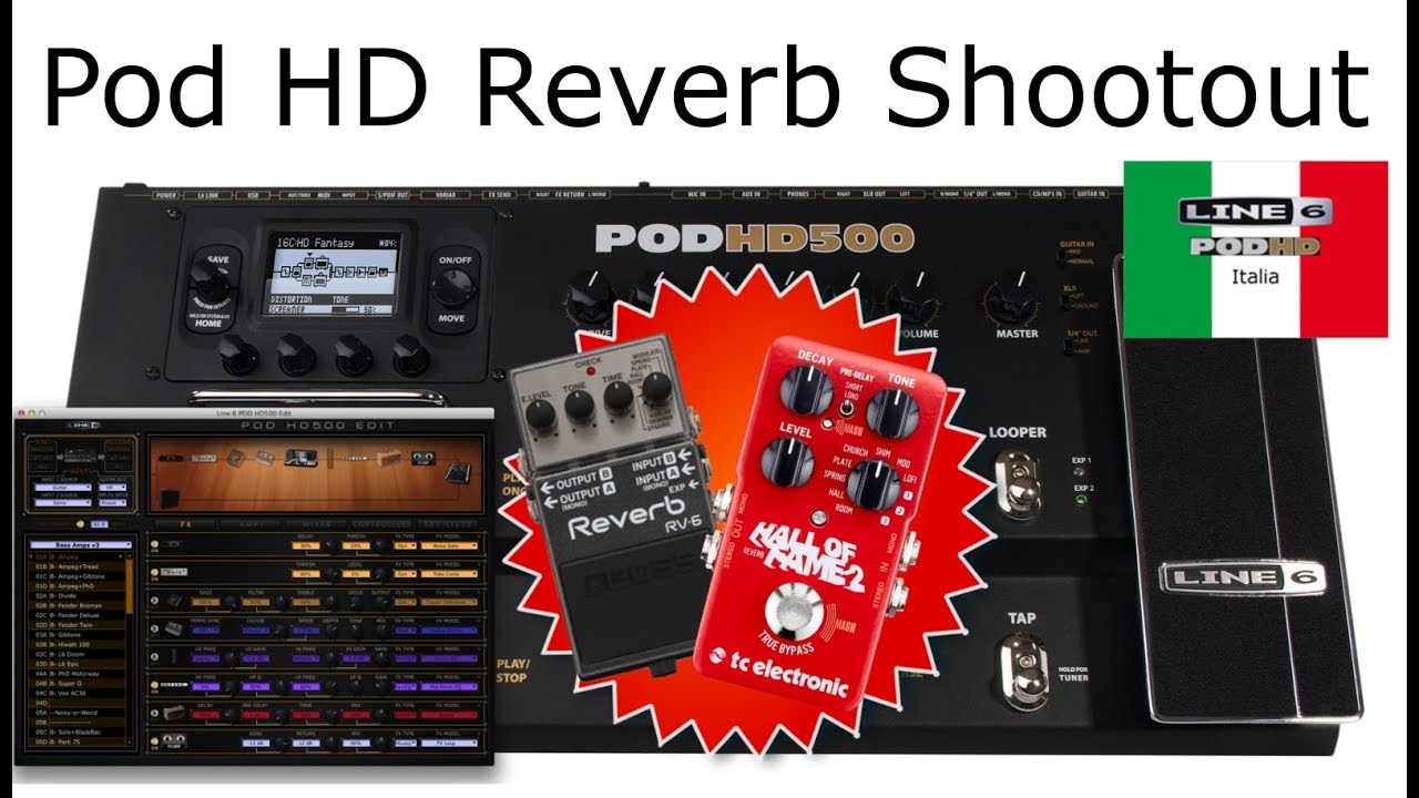 Line6 Pod HD - All Reverb Effects Shootout (No Talking)