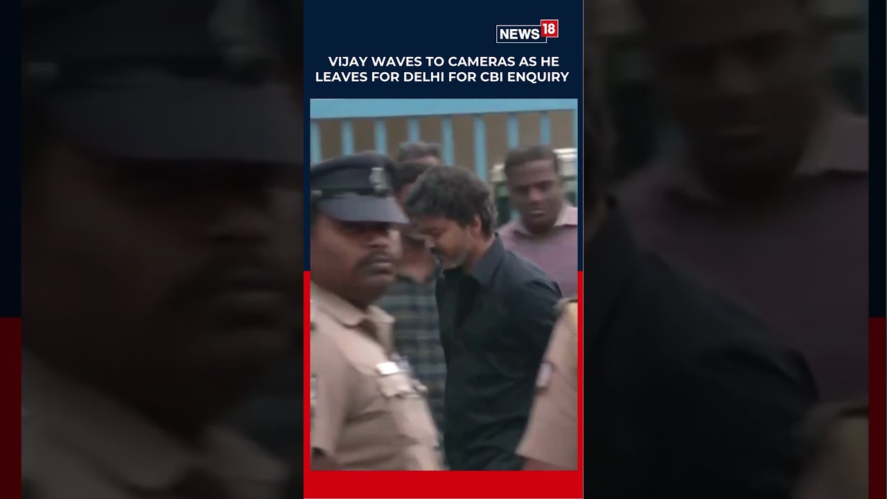 Actor Vijay Waves To The Camera As He Leaves For Delhi For Cbi Enquiry On Karur Stampede | N18S