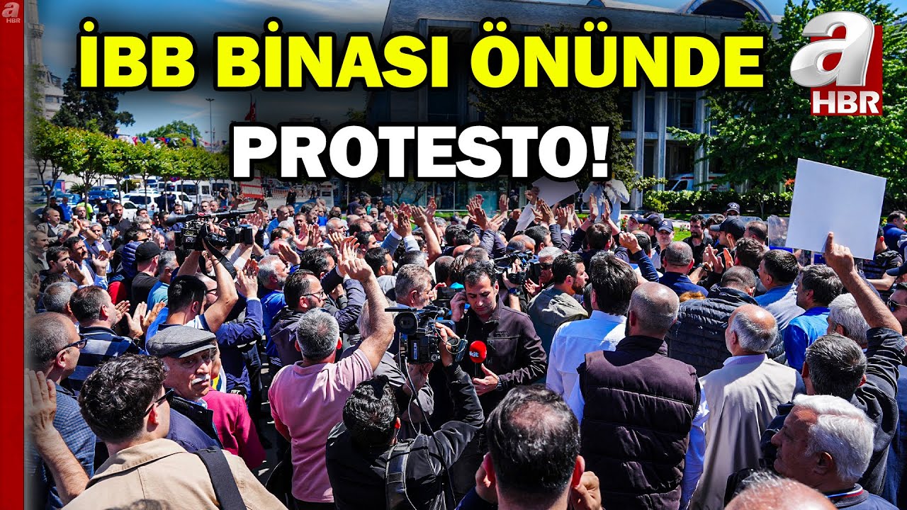 İETT'ye bağlı özel halk otobüsü sahipleri isyan etti! İBB binası önünde protesto | A Haber