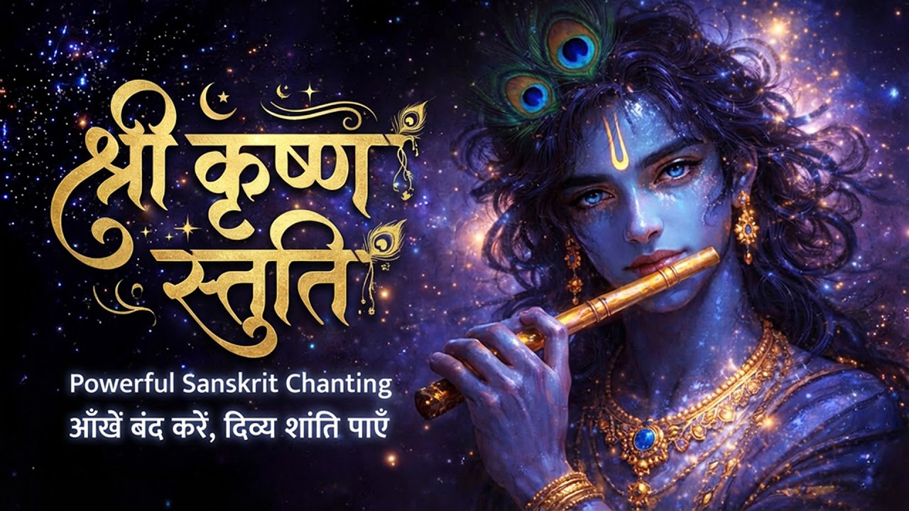 श्री कृष्ण स्तुति | Powerful Sanskrit Chanting | आँखें बंद करें, दिव्य शांति पाएँ 🔱
