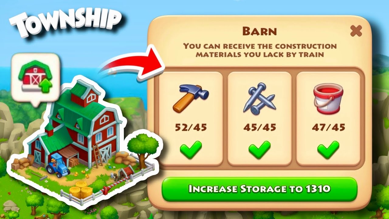 Barn Upgrade - Township lvl 63 Gameplay