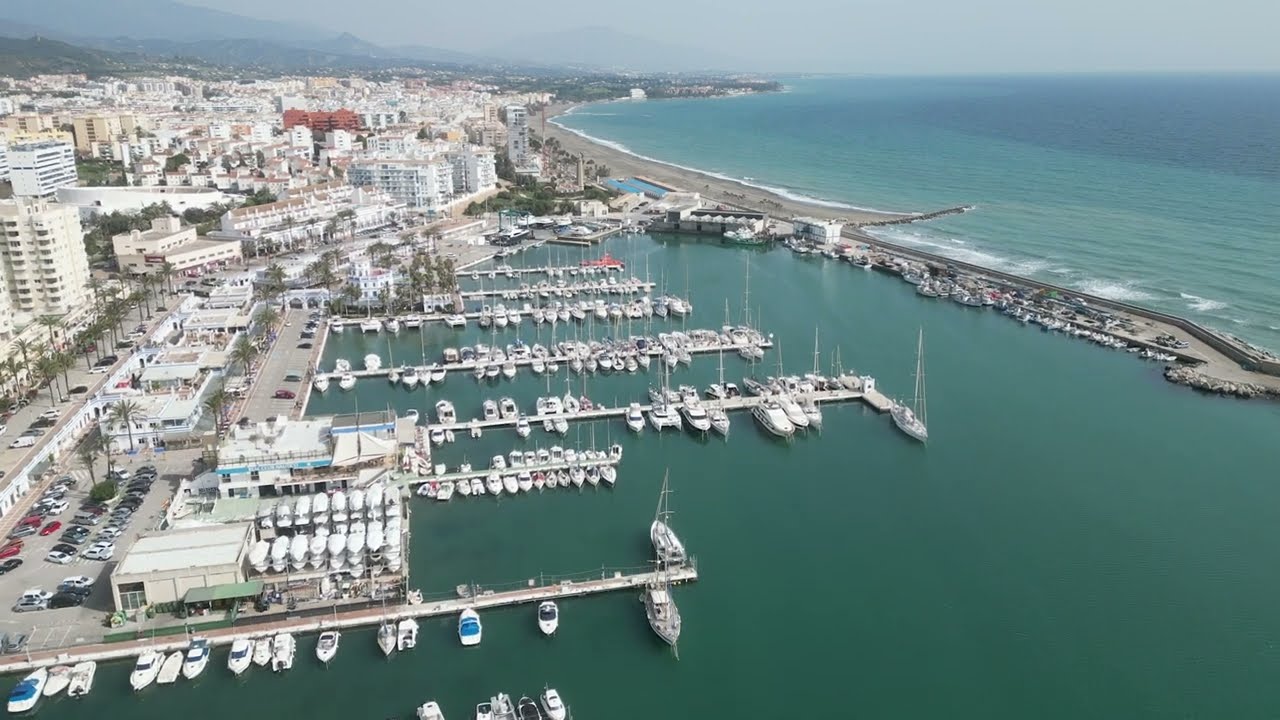 Drone footage of Puerto Estepona, Malaga, Spain