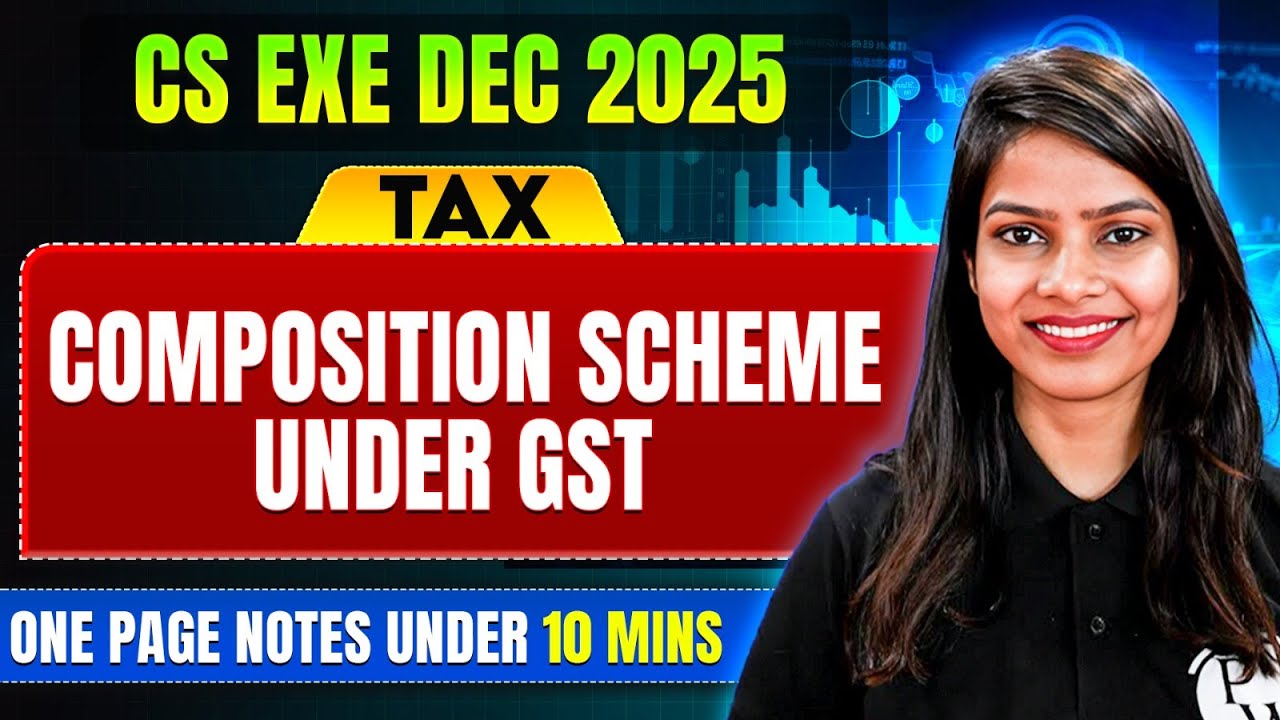Composition scheme under GST | TAX | Concepts in 10 Minutes | CS Exe Dec 25/June 26 🔥