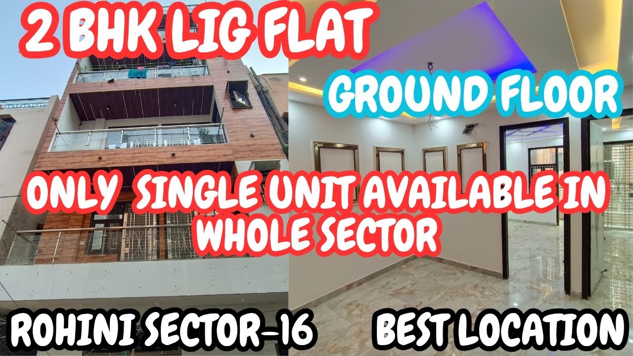 2 BHK Ground floor DDA LIG flat available in Rohini sector 16. Park in both side Front and Back .