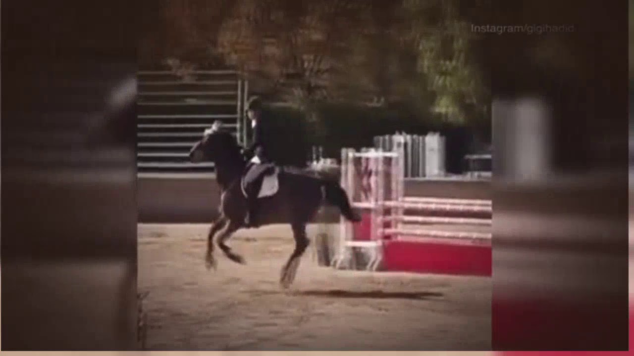 Gigi Hadid shares old video of her horse jumping competitions