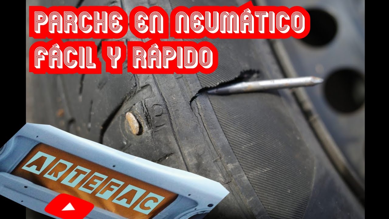 Como reparar un neum&aacute;tico pinchado con un parche