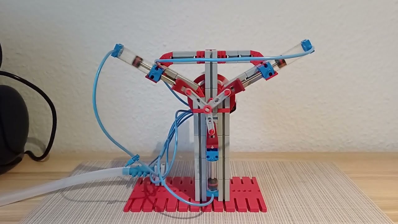 Fischertechnik Dreizylinder Pneumatik Druckluft Motor