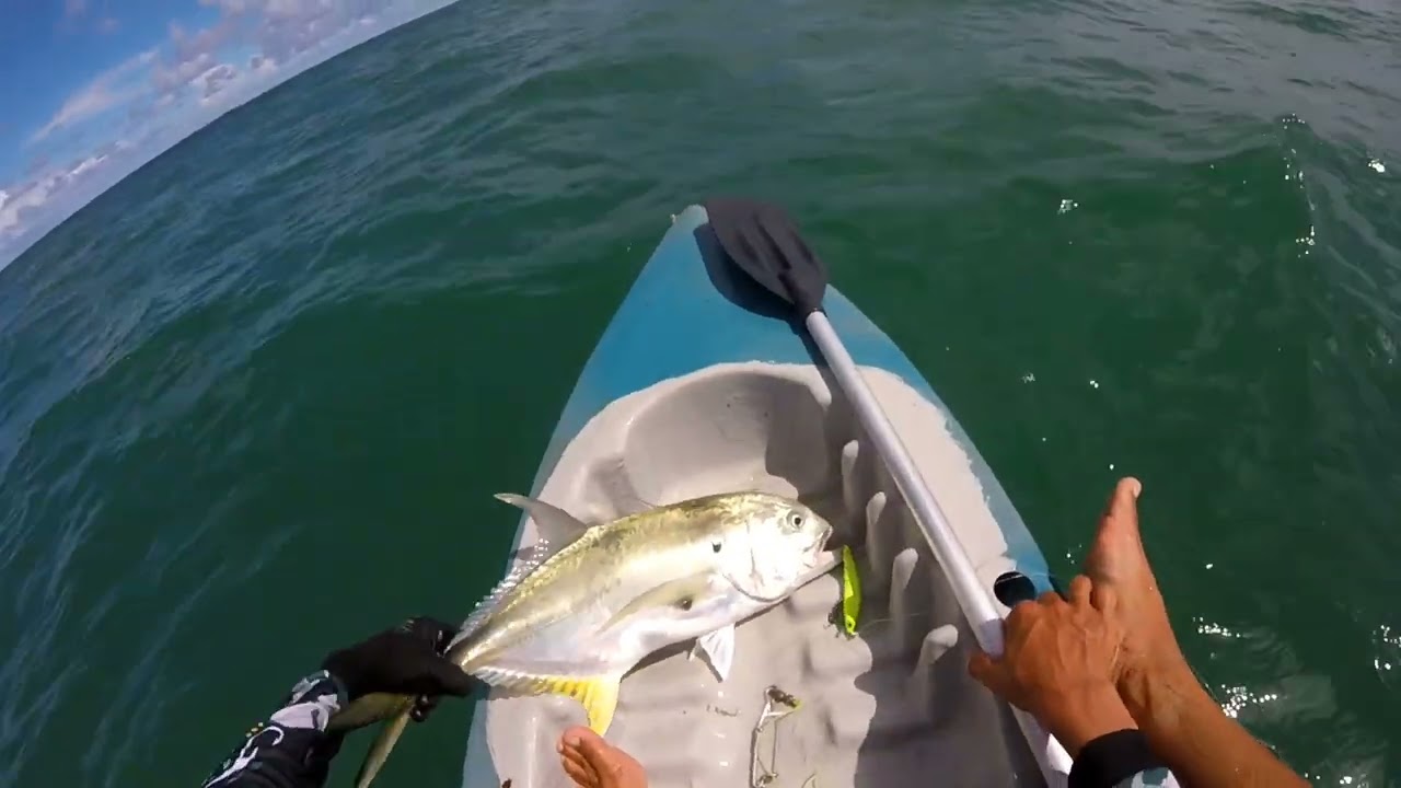 Que cardume imenso de Xaréu -pesca de caiaque