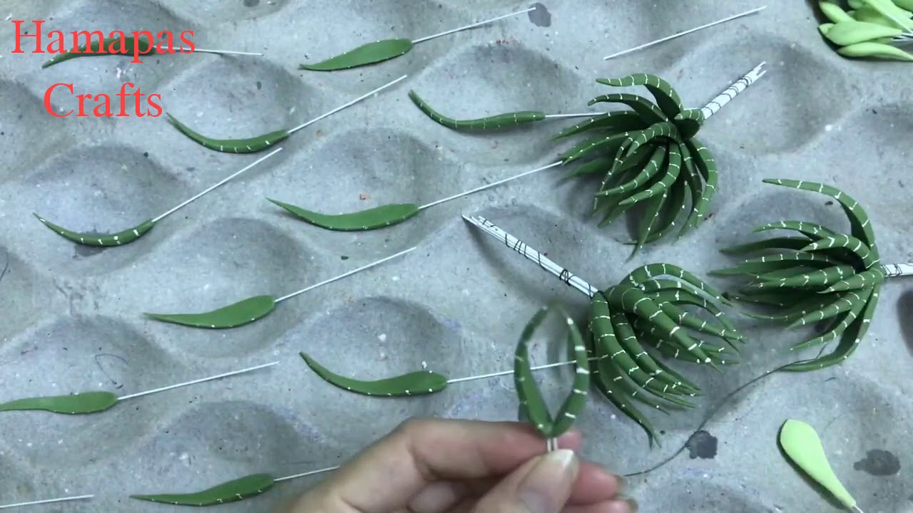 Hướng dẫn làm sen đá móng rồng đất sét/ How to make the succulent by clay dry-Hamapas Crafts